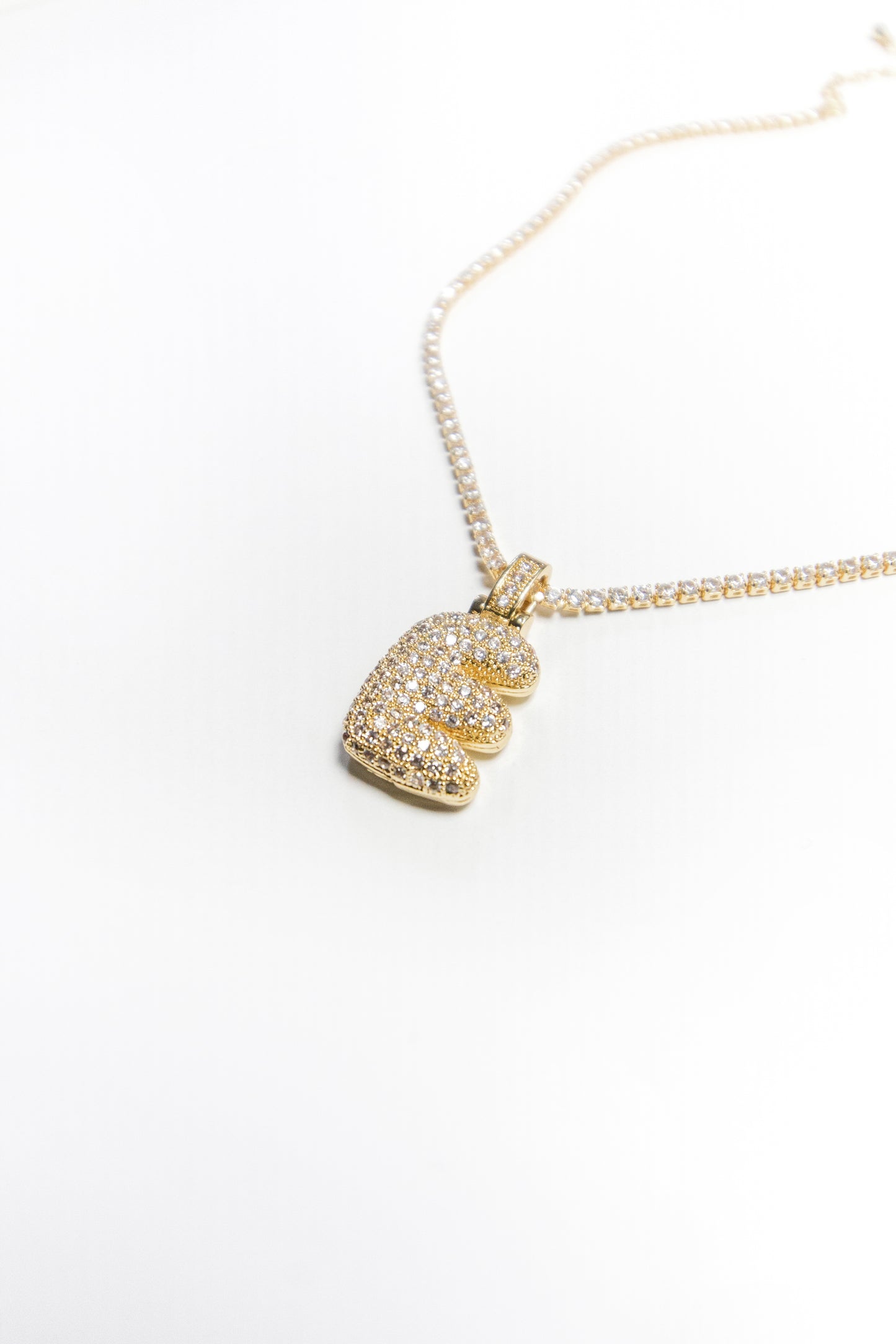 W Bubble Letter Pendant - Gold