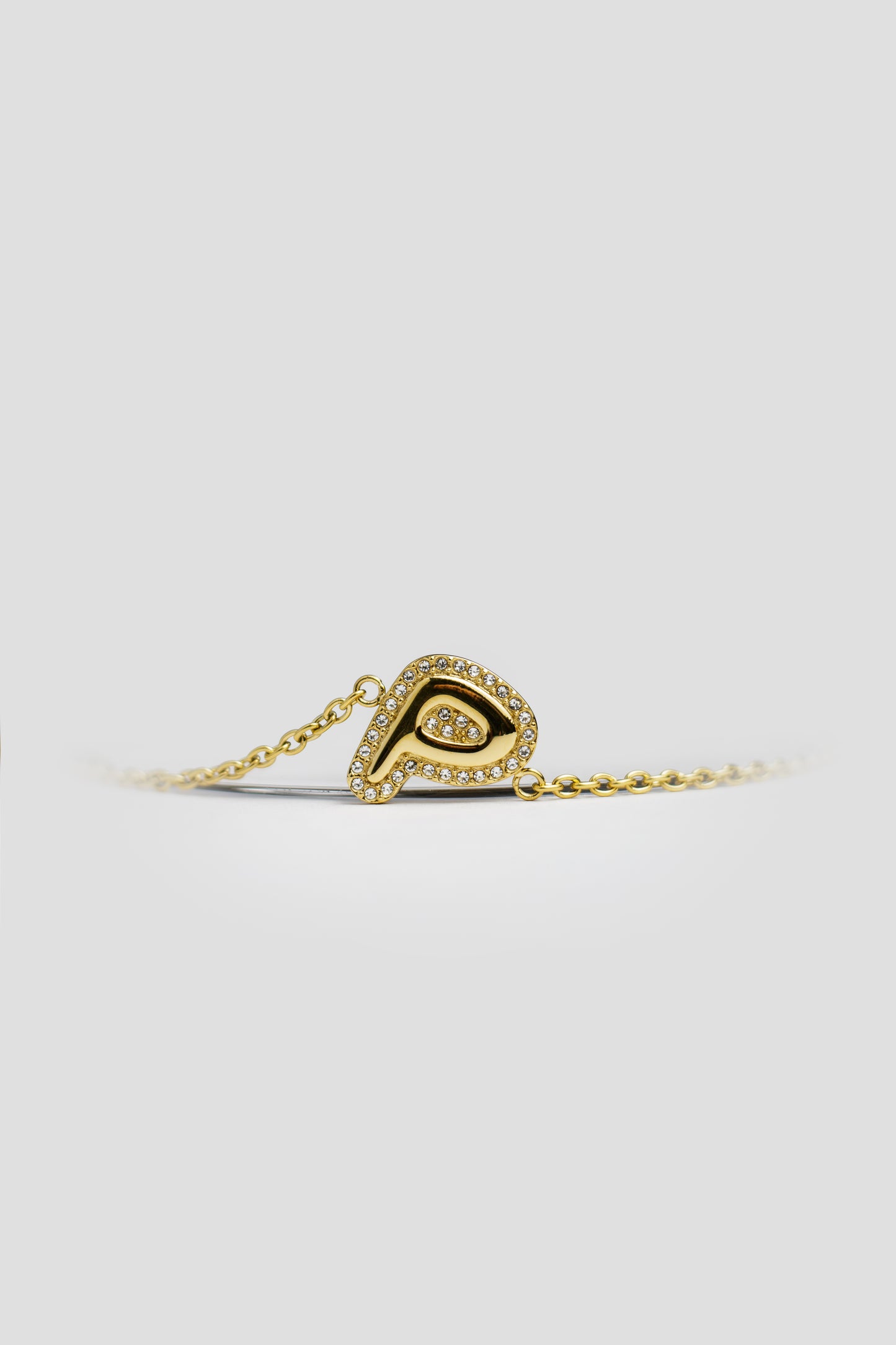 P Gold Initial Letter Bracelet