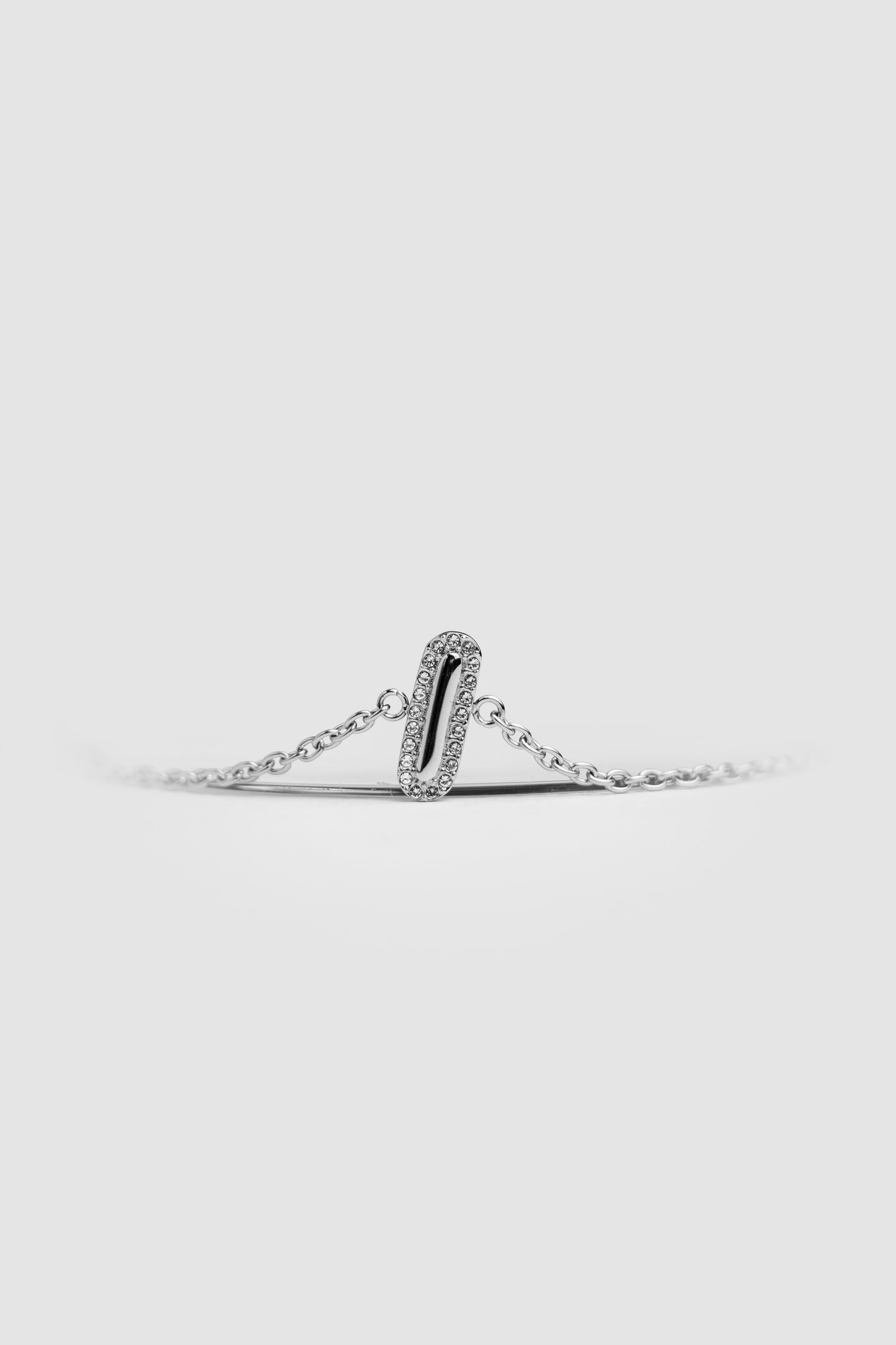 I Silver Initial Letter Bracelet