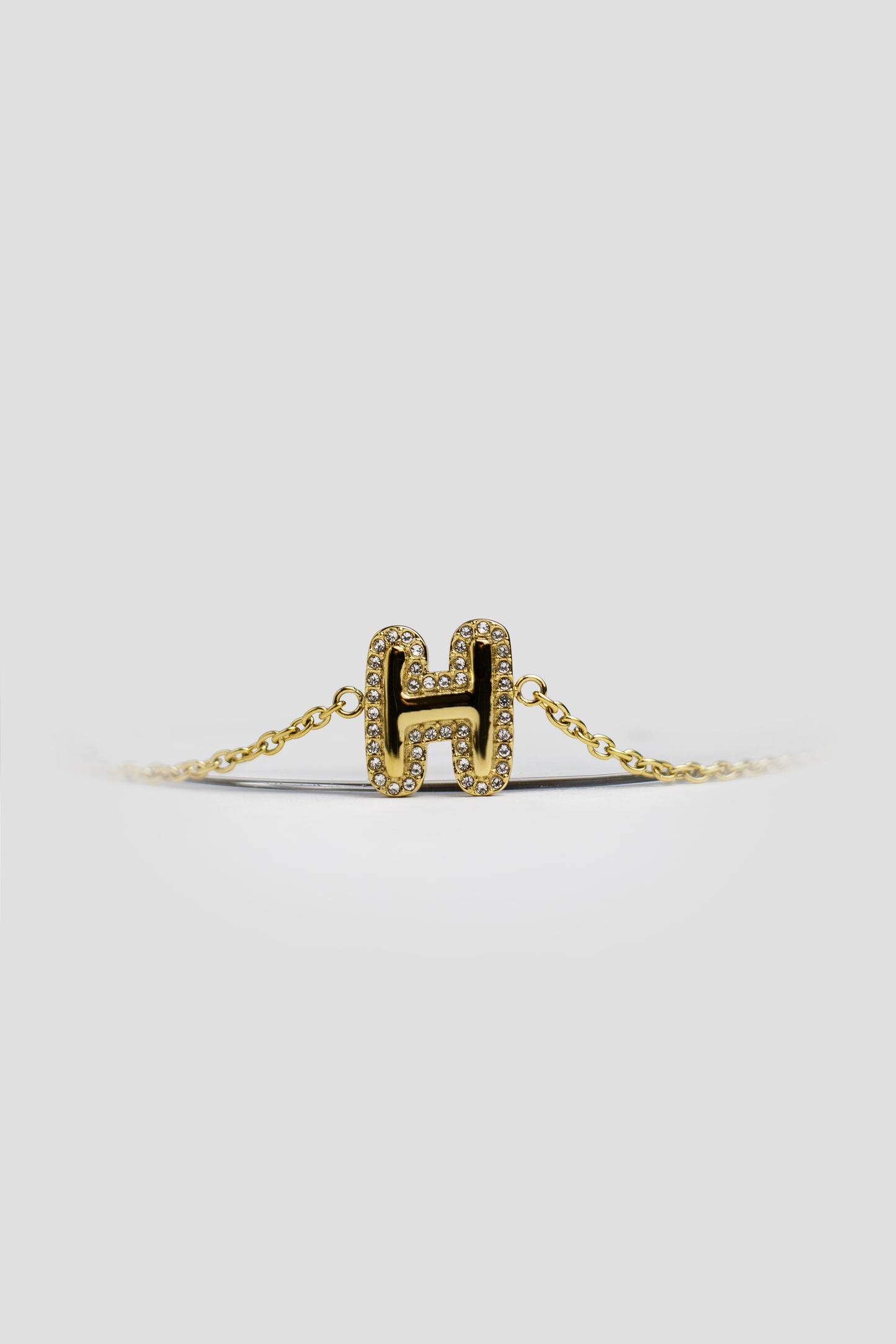 H Gold Initial Letter Bracelet