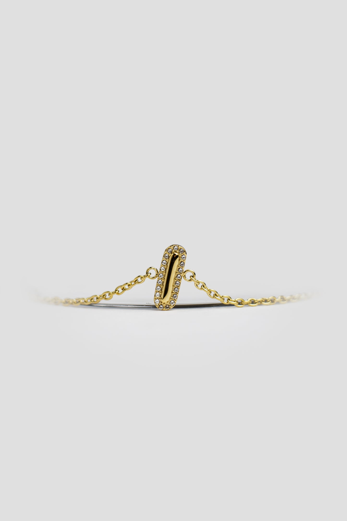 I Gold Initial Letter Bracelet
