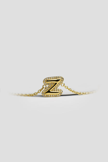 Z Gold Initial Letter Bracelet