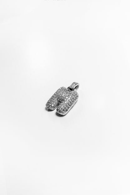 H Bubble Letter Pendant - Silver