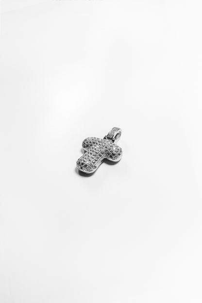 T Bubble Letter Pendant - Silver