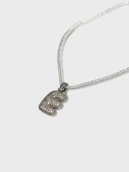 Q Bubble Letter Pendant - Silver