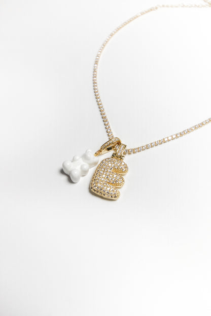 O Bubble Letter Pendant - Gold