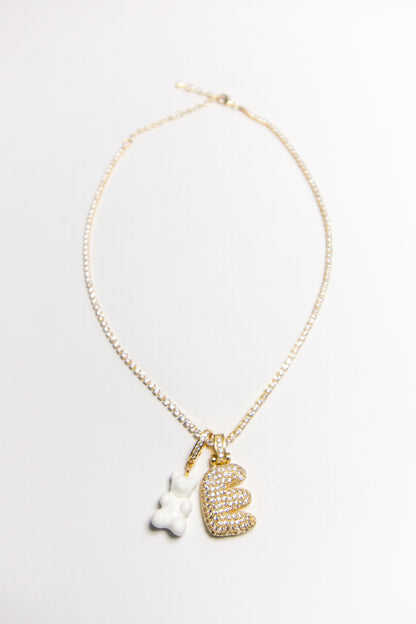 I Bubble Letter Pendant - Gold