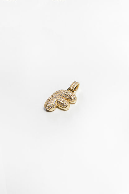 F Bubble Letter Pendant - Gold